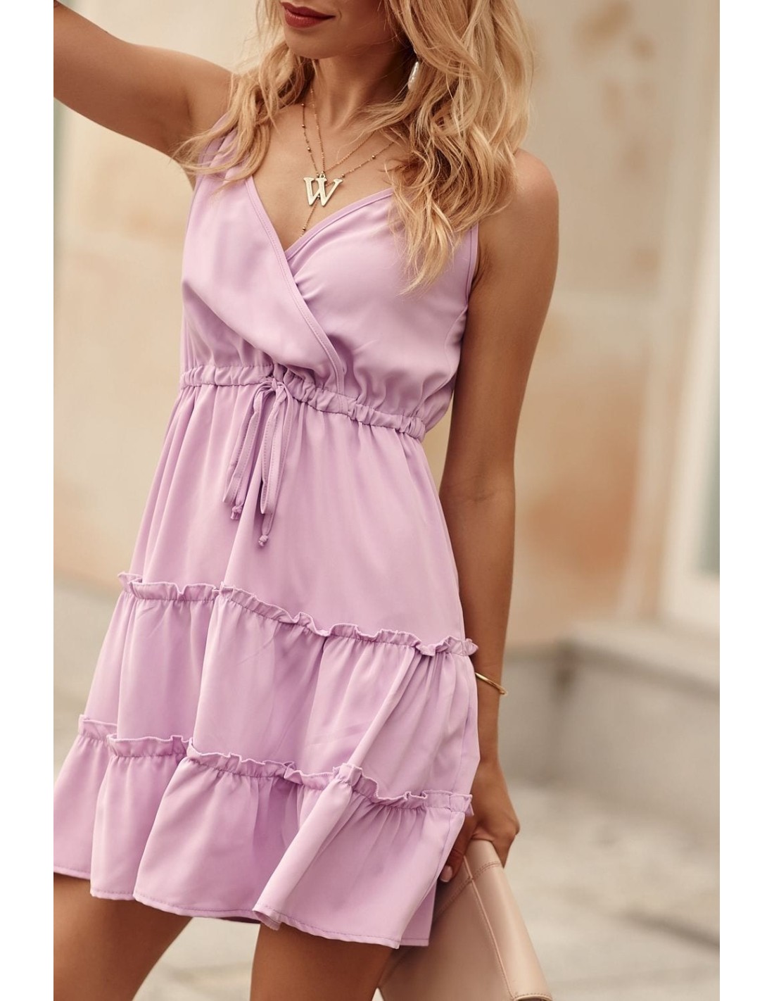 Rochie delicata cu decolteu plic, violet PR3200 - Magazin online - Boutique